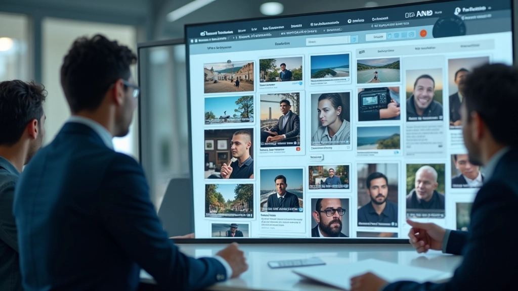 Sistema de gestão de ativos digitais com imagens organizadas por tags
